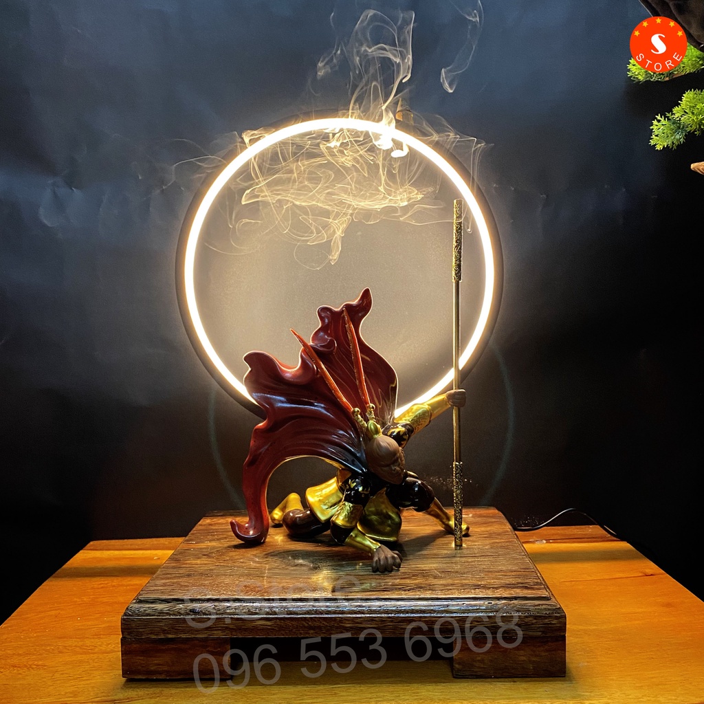 Thác Khói Trầm Hương Cao cấp thác Led - TÔN NGỘ KHÔNG tặng 10 nụ trầm Việt