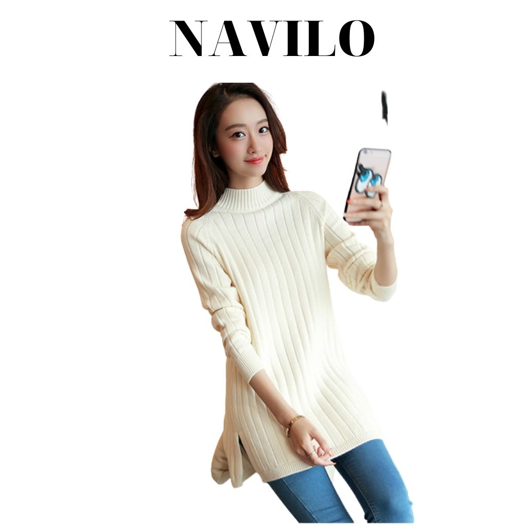Áo len nữ hàn quốc cổ lọ from rộng đẹp ALD001 | BigBuy360 - bigbuy360.vn
