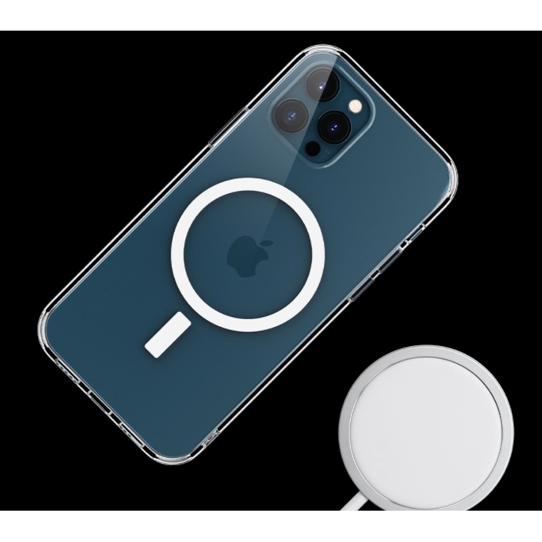 Ốp Lưng trong suốt chống sốc chống ố màu hỗ trợ sạc không dây dành cho iPhone 13, iPhone 13 Pro, iPhone 13 Pro Max hiệu