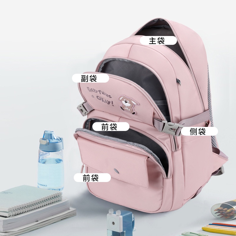 Ba Lô Đi Học Có Bánh Xe Kéo Và 6 Thanh Trượt Dành Cho Bé Gái Tiểu Học