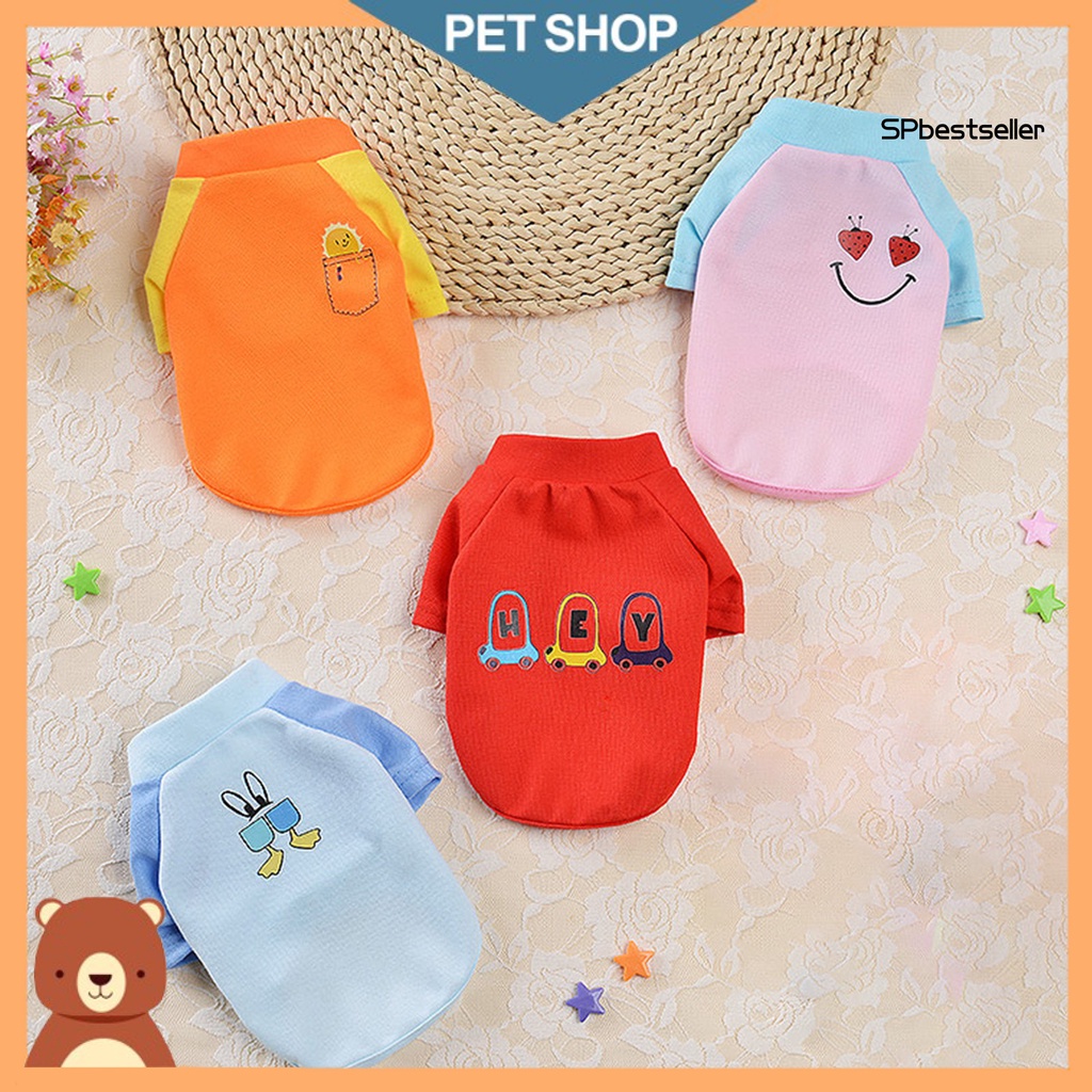 Áo thun cổ tròn in họa tiết thời trang mùa hè cho cún cưng