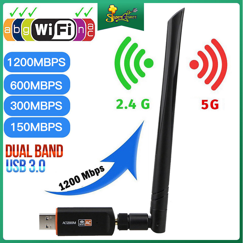 Usb Thu Sóng Wifi Băng Tần Kép 600mbps 1200m 150m 2.4 / 5g