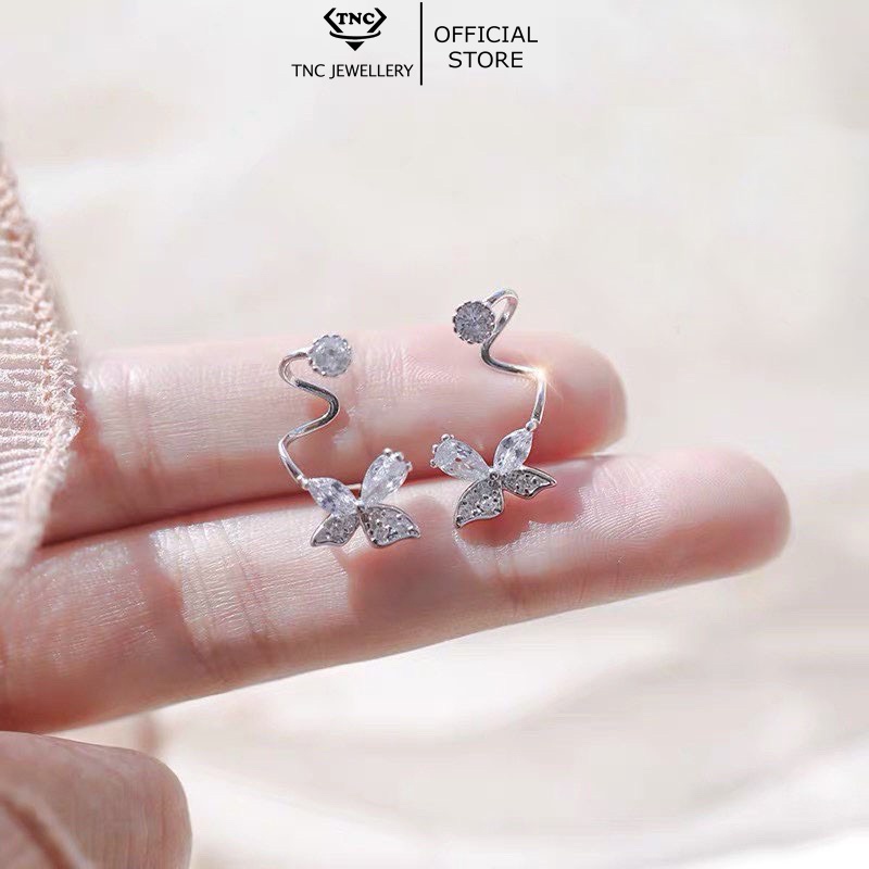 Bông Tai Bạc Nữ 995 Cao Cấp Hồ Điệp -Trang Sức TNC JEWELLERY