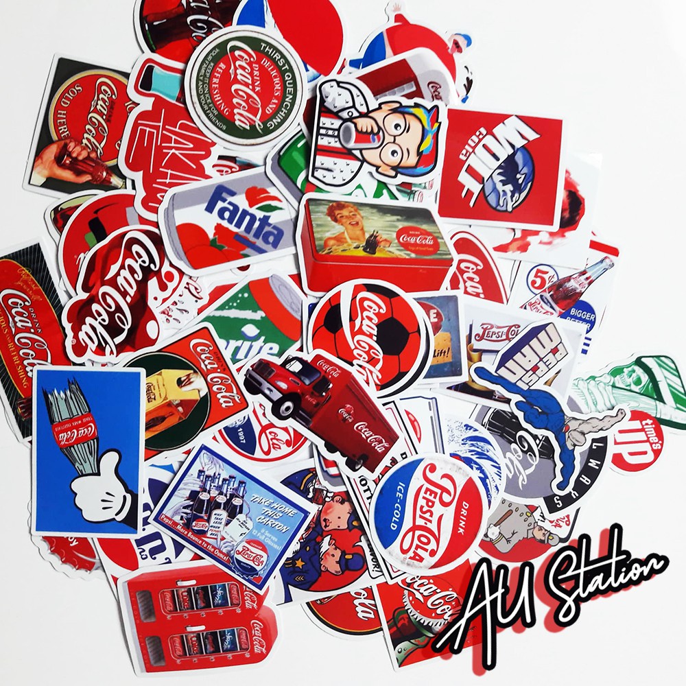 Decal Sticker [#Pepsi #Cola]  Nhựa PVC, không thấm nước, dán nón bảo hiểm, xe, laptop, điện thoại, Vali, ...