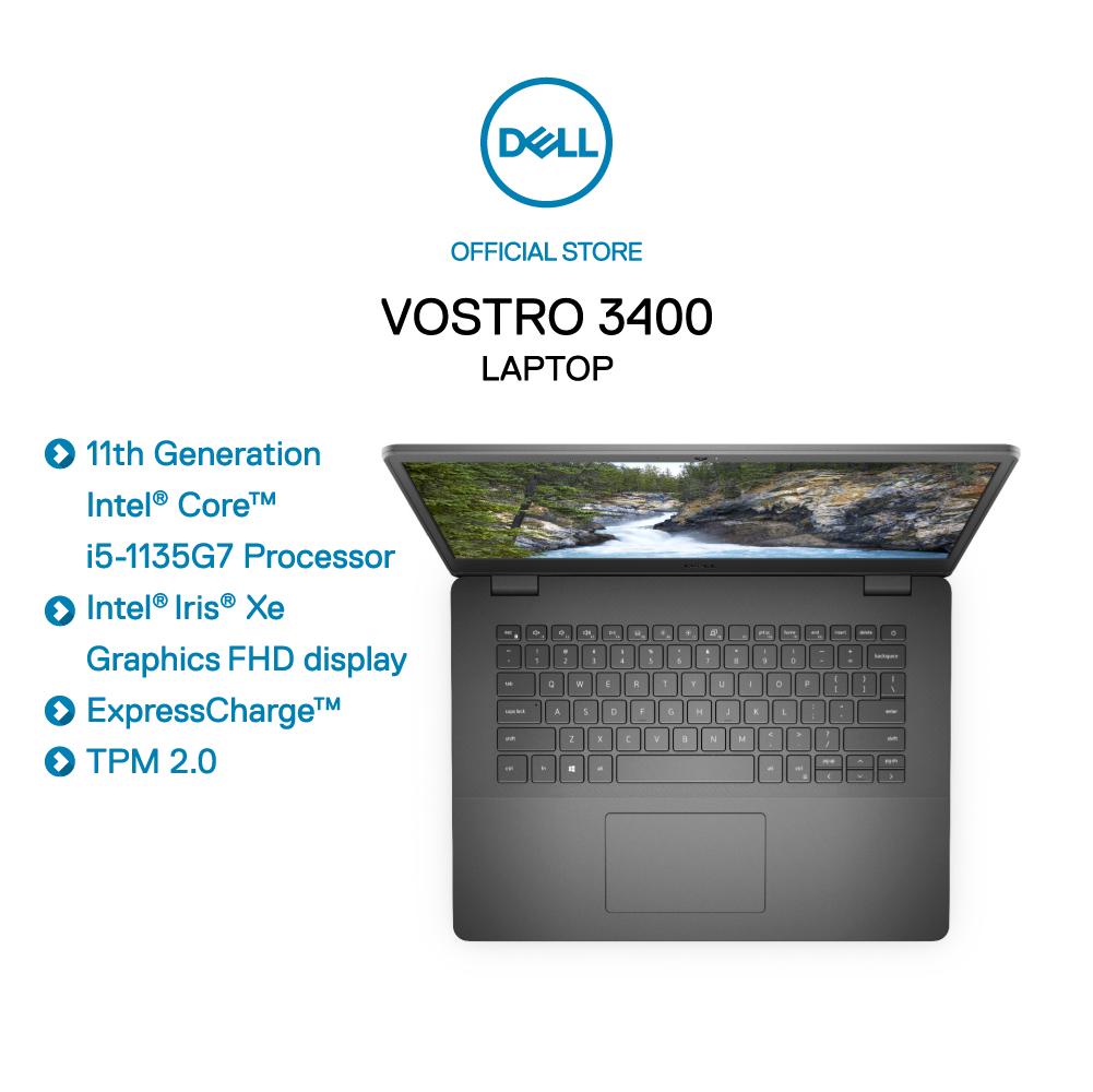 [Nhập mã DEMUS10 giảm 10% tối đa 50K] Laptop Dell Vostro 3400, i5-1135G, 8GB, 256GB, 14.0" FHD, Win 10, Black (70234073)