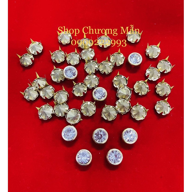 100 Viên Hạt Xoàn Đá Kết [Có Chân Chấu] 6mm / 8mm Trang Trí Giá Sỉ