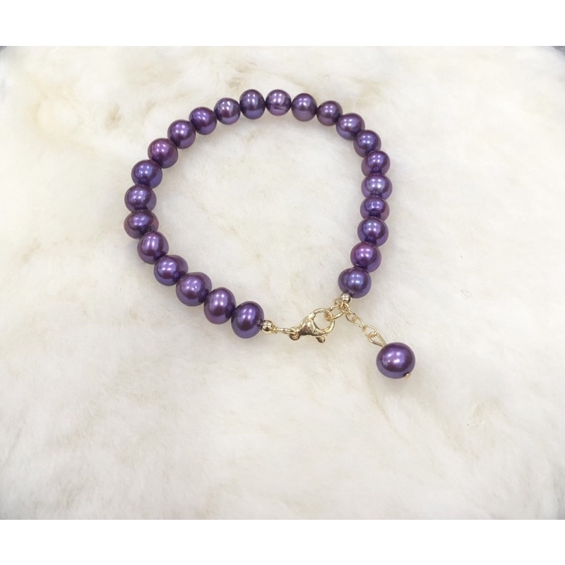 Vòng tay mix bi titan hạt ngọc trai nhân tạo 7ly