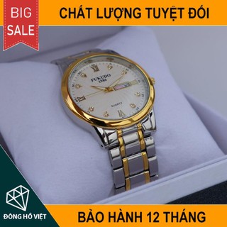 Đồng hồ nam fukudo r86 mặt trắng sang trọng, dây thép không gỉ cao cấp chính hãng