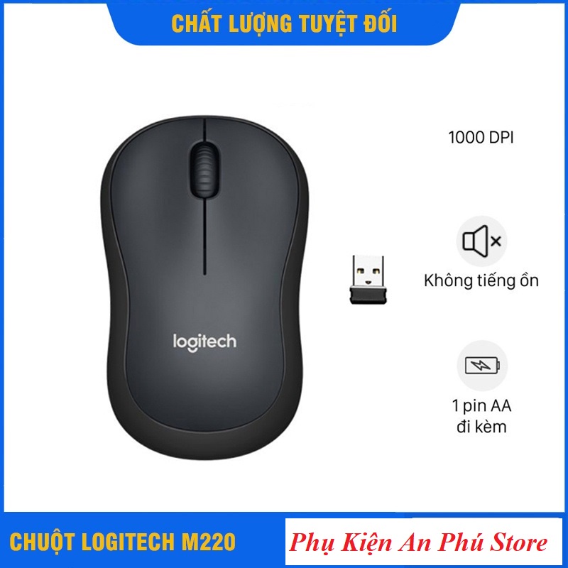 Chuột không dây Logitech Silent M220, Chuột V181 /giảm tiếng ồn tốt, chuột dùng văn phòng, chuột chơi game