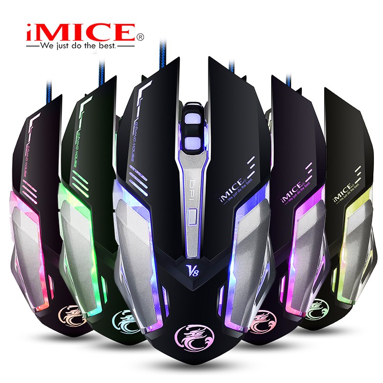 Mouse Gaming IMICE V8 Dây dù - Led 7 màu - Có phần mềm điều khiển LED