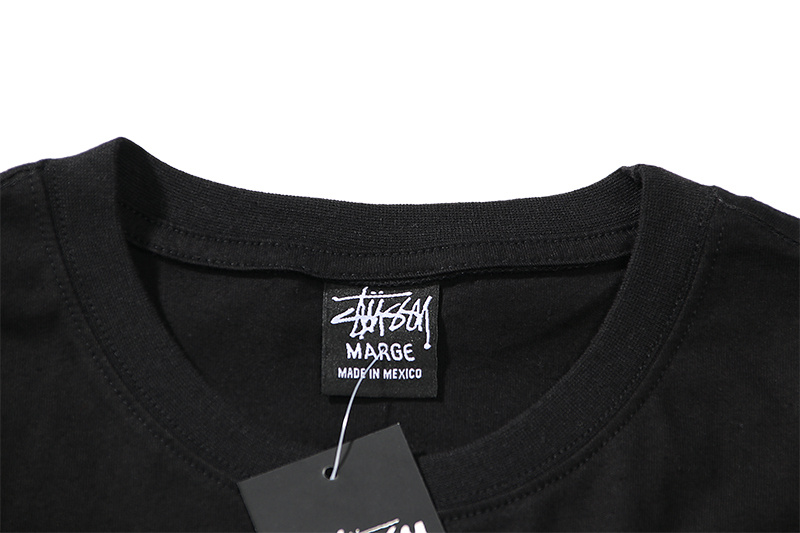 Stussy Fashion pure cotton pattern men's women's short-sleeved T-shirt couple tee unisex  6625#