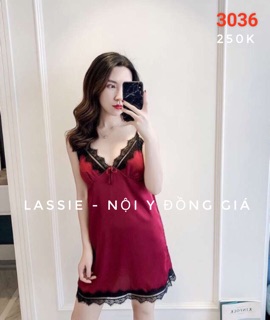 VÁY NGỦ LỤA REN VIỀN NGỰC 3036