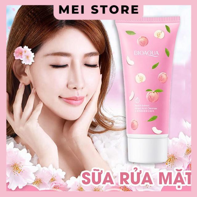 Sữa Rửa Mặt Đào Bioaqua Peach Exract Amino Acid Cleanser Giúp Da Sạch Sâu, Trắng Sáng, Thu Nhỏ Lỗ Chân Lông 100gr