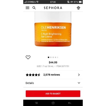 [7/35ml] Kem dưỡng sáng da Ole Henriksen C Rush Bightening Gel Creme