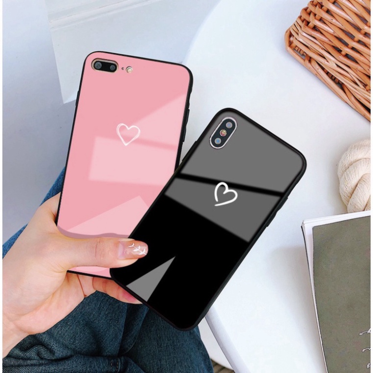 Ốp lưng iphone 6, 7, 8 Plus, X, XS, XR, XSMAX, 11, 11PRO, 11 PROMAX, 12, 13 PROMAX TRÁI TÍM ĐẸP BẰNG KÍNH PKVN