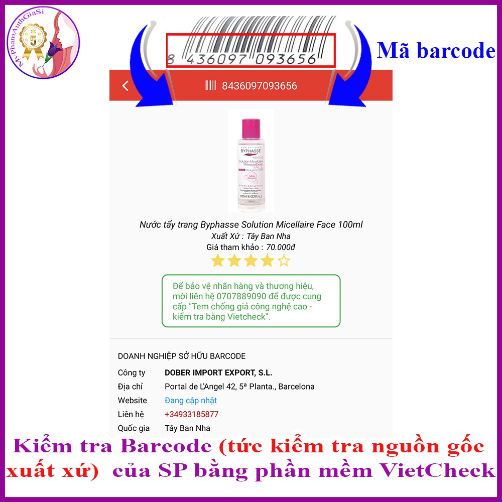 Nước tẩy trang mini tây ban nha 100ml