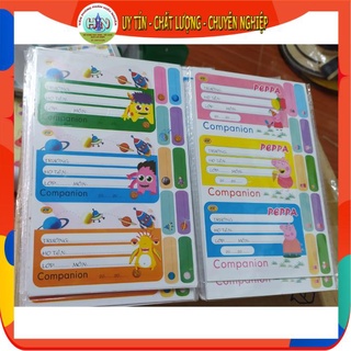 Tập nhãn vở học sinh (12 nhãn) kèm bảng tên siêu đẹp