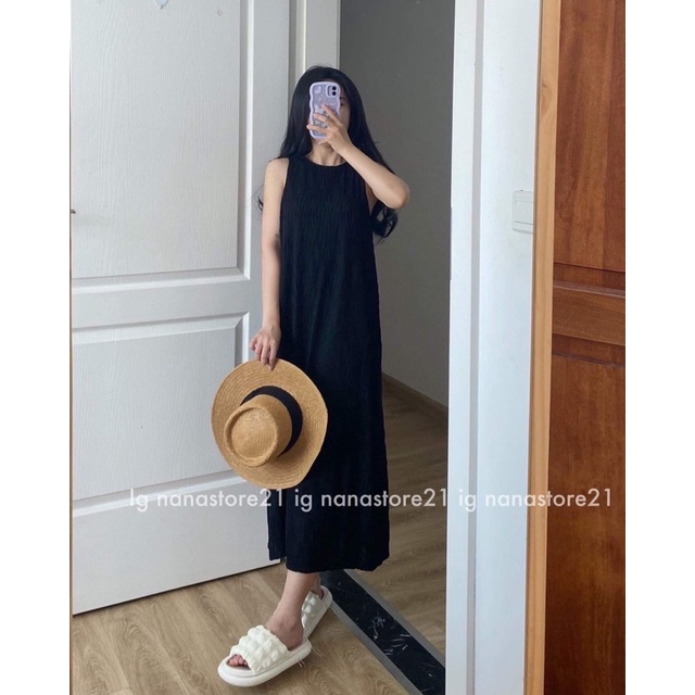 CÓ SĂN- ẢNH THẬT)Váy sát nách hoạ tiết lượn sóng Nana21