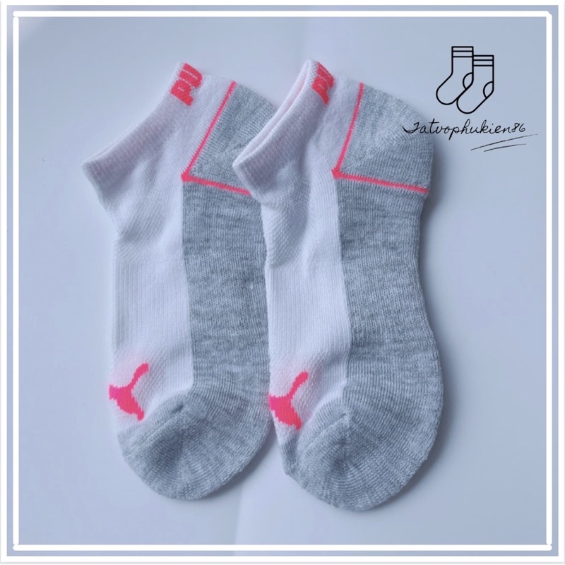 Tất nữ cổ ngắn 🎀SALE🎀 Tất PUMA cổ ngắn -Vớ thể thao nữ chất liệu cotton thấm hút mồ hôi đế lót bông Tất cổ ngắn
