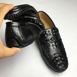 Giày nam da bò dập vân cá sấu