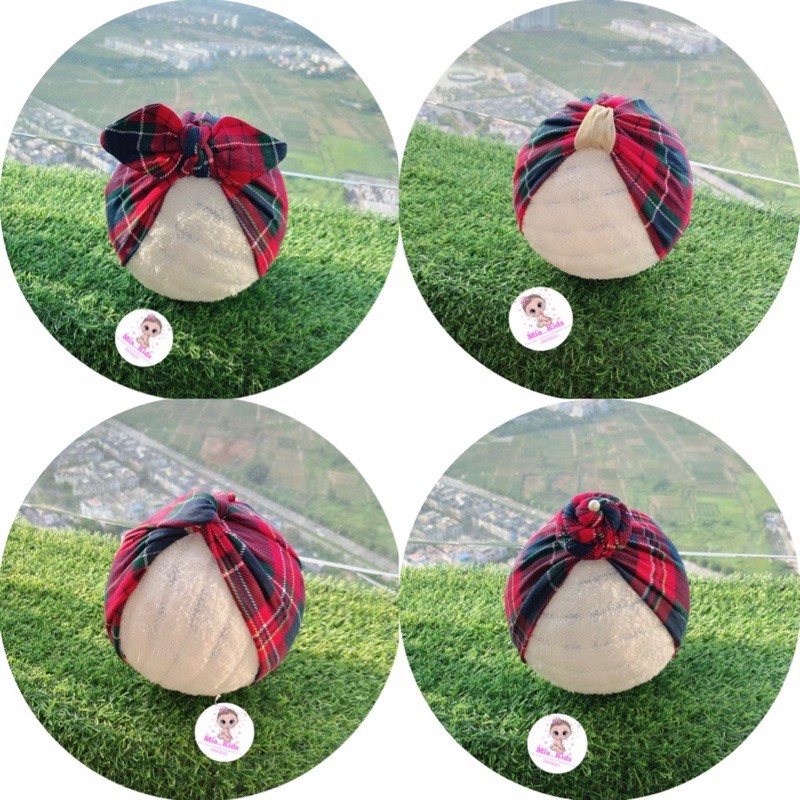 MŨ TURBAN CHO BÉ RẺ ĐẸP CHẤT COTTON MỀM MỊN - THẮT NƠ XINH XẮN