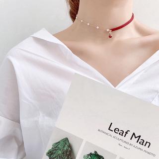 Vòng choker phối dây mặt hình trái tim nữ tính phong cách Hàn Quốc