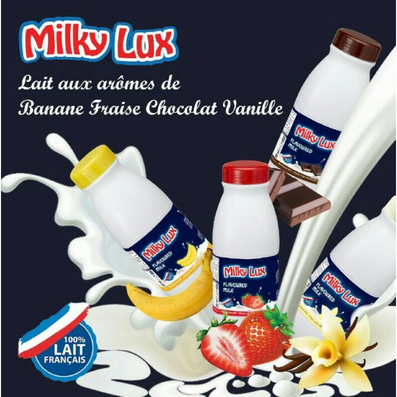 Sữa Tươi Milky Lux Vị Dâu/ vani/ chuối/ ca cao Chai 500ml
