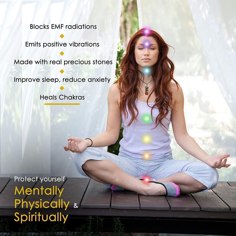 Vòng cổ Mặt Đá Chakra 7 Chakras Có Thể Điều Chỉnh