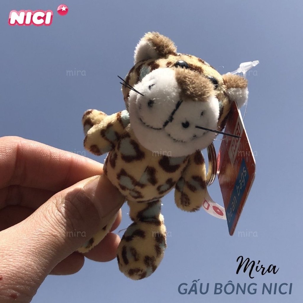Móc Khóa Gấu Bông Mini - Hình BÁO ĐỐM Đeo Cặp, Treo Balo Thương hiệu NICI Quà Sinh Nhật Cho Nữ 10cm MIRA-GB28008