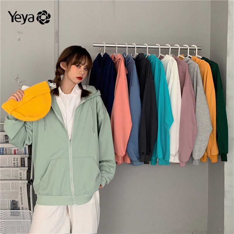 Áo khoác cardigan Yeya có nón trùm dáng rộng vừa vặn dài vừa thời trang Hàn Quốc