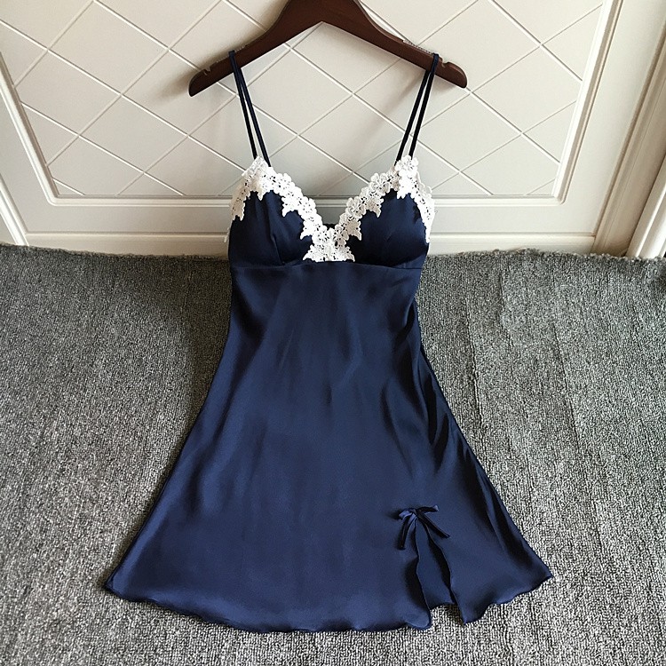 [BIGsize M/L/XL 62KG / 💯✴FREESHIP ĐƠN 150K💯✴] Váy ngủ sexy satin lụa viền ren hoa trắng SL125_đầm ngủ lụa | BigBuy360 - bigbuy360.vn