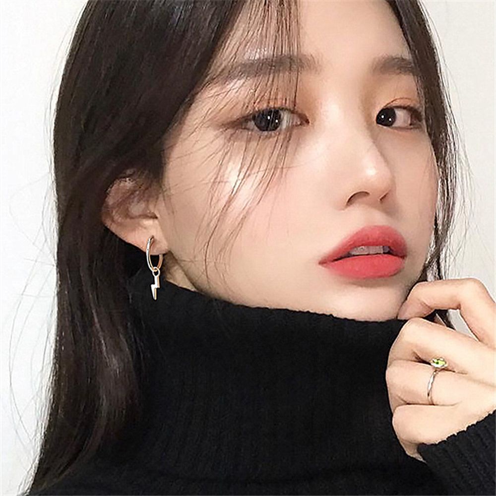 Khuyên tai tròn bằng thép không gỉ phong cách hip hop Hàn Quốc thời trang cho nam và nữ