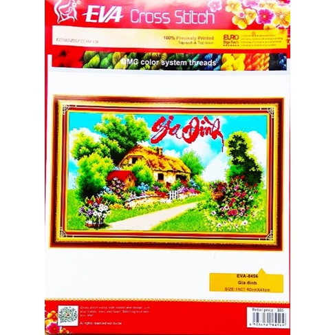 Tranh Thêu Chữ Thập 3D Gia Đình EVA8456 (KHÁCH TỰ THÊU) KT:62X41CM