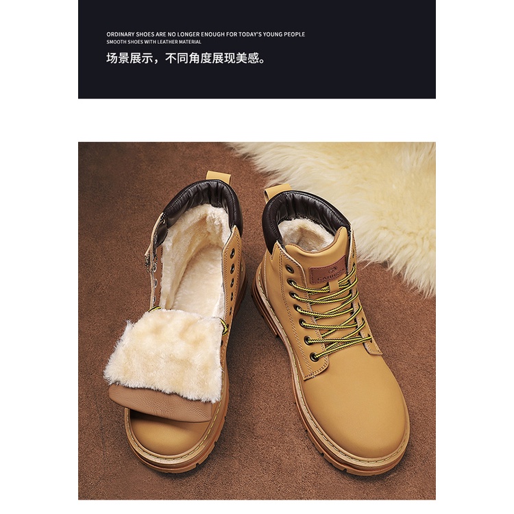 [ZY Martin boots Martin] Giày Bốt Nam. Giày Bốt Lót Len Cashmere Chống Thấm Nước Thời Trang Giày Boot Phong Cách Trẻ Trung Cá Tính Dành Cho Nam Giày Bốt Cổ Cao Thời Trang Dành Cho Nữ Áo Mưa Chống Thấm Nước Tiện Dụng Dép Quai Ngang Chống Trượt Thời Trang G