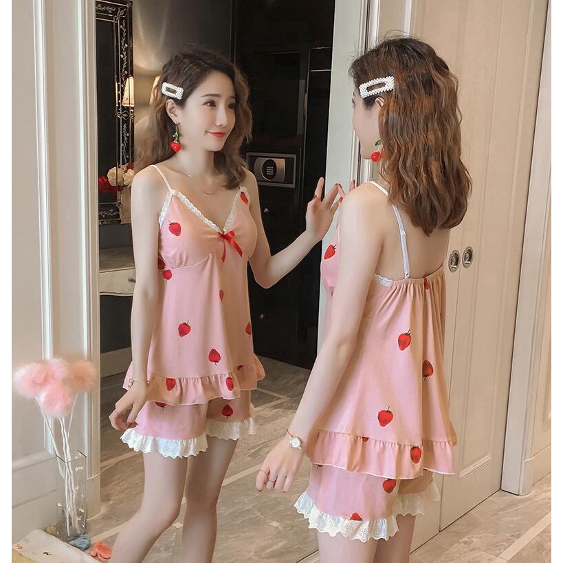 IELGY    Bộ Đồ Ngủ Dáng Rộng Phong Cách Hàn Quốc Trẻ Trung