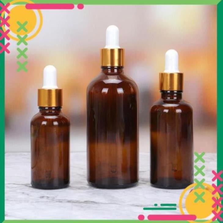 Lọ Chiết Serum ❤ TOP GIÁ RẺ ❤ [100ml] Chai lọ đựng tinh dầu thủy tinh nắp bóp giọt Khoen Vàng, phụ kiện du lịch