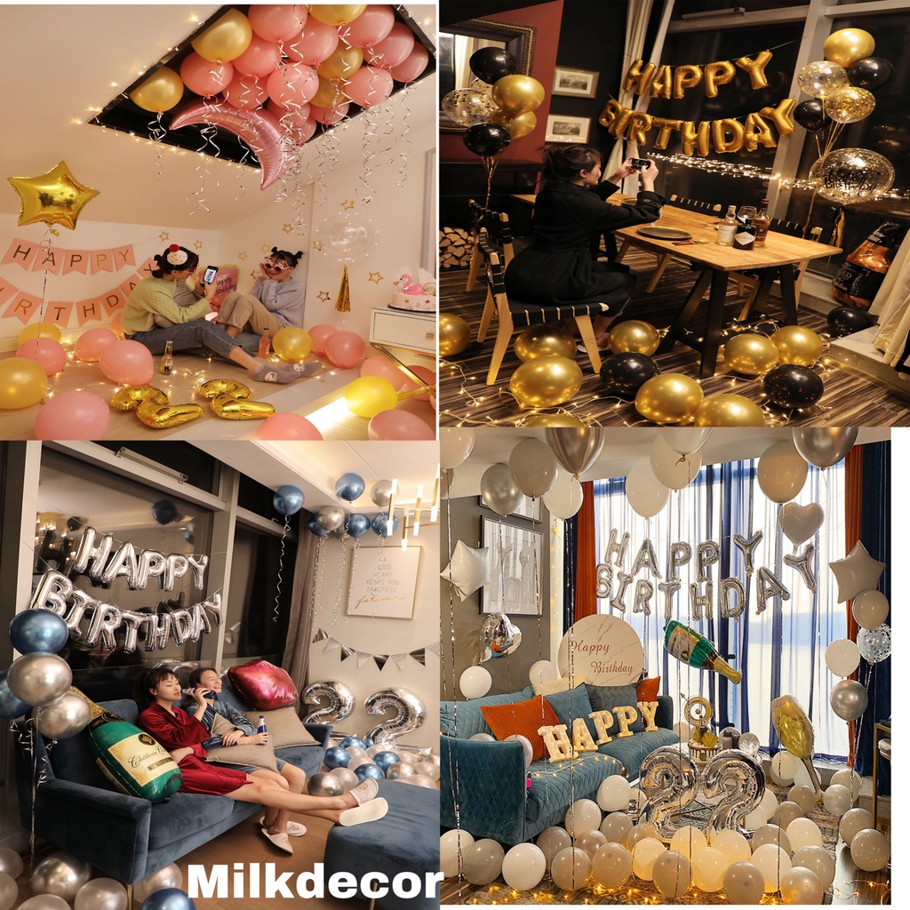 Set bóng bay trang trí sinh nhật bé trai và bé gái (Sang chảnh và dễ làm) chọn mẫu