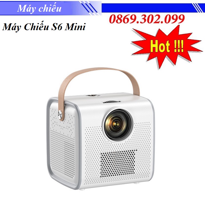 [ Chính hãng ] Máy Chiếu S6 Mini (Hỗ Trợ Tiếng Việt) Siêu Nét Kết Nối Bluetooth Wifi, Chạy Hệ Điều Hành Android