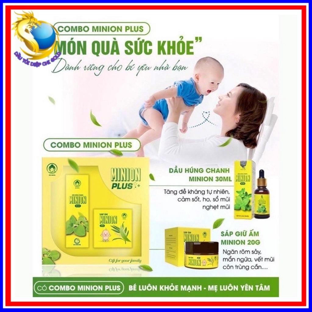 Dầu húng chanh minion và sáp ấm minion - combo minion plus Dầu húng chanh nguyên chất tự nhiên MINION