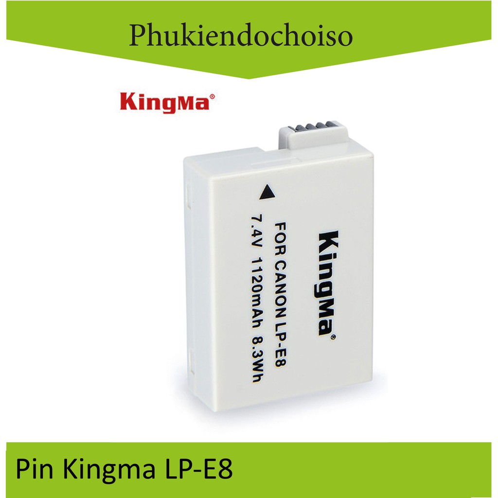 Bộ 2 pin 1 sạc Kingma cho Canon LP-E8 + Hộp đựng Pin, Thẻ nhớ