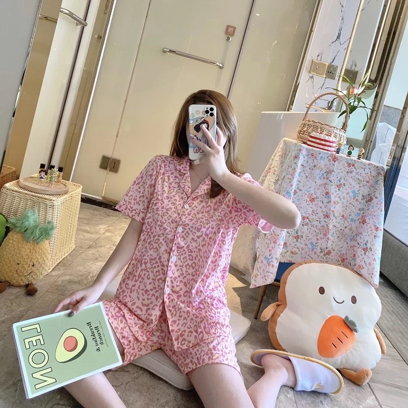 Bộ ngủ cộc tay⚡️FREESHIP⚡️Pijama mùa hè ở nhà,Đồ bộ mặc nhà dễ thương