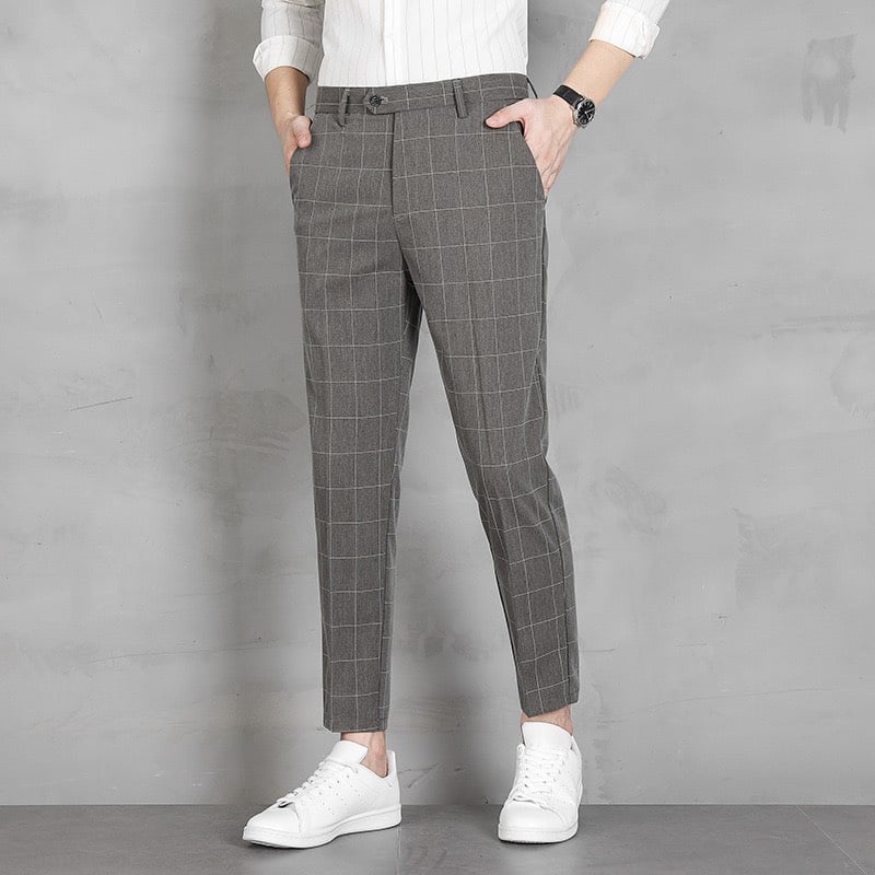 Quần âu nam kẻ sọc KARO chất vải cotton cao cấp , chuẩn thiết kế hàn quốc,  cực tôn dáng, lịch sự, trẻ trung.QAK