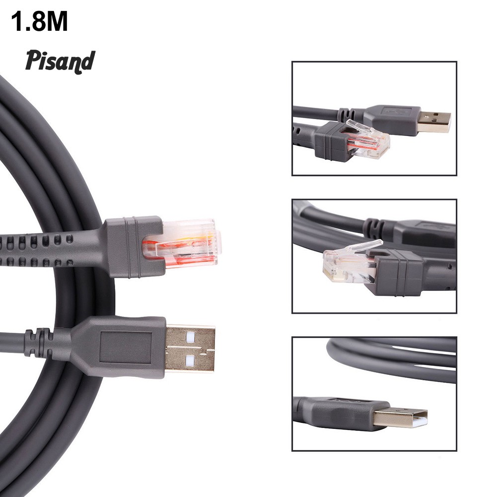 Dây cáp chuyển đổi cổng USB 2.0 A sang RJ45 tốc độ cao dài 1.8m cho máy quét mã vạch LS2208 chuyên nghiệp