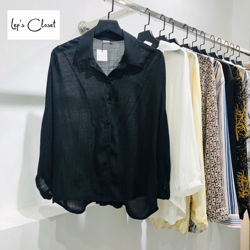 Áo sơ mi nữ Lụa tơ cao cấp , áo sơ mi đen chống nhăn tay cánh dơ , áo form rộng thời trang | BigBuy360 - bigbuy360.vn
