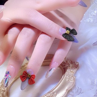 Set 10 charm nơ sứ cao cấp trang trí móng