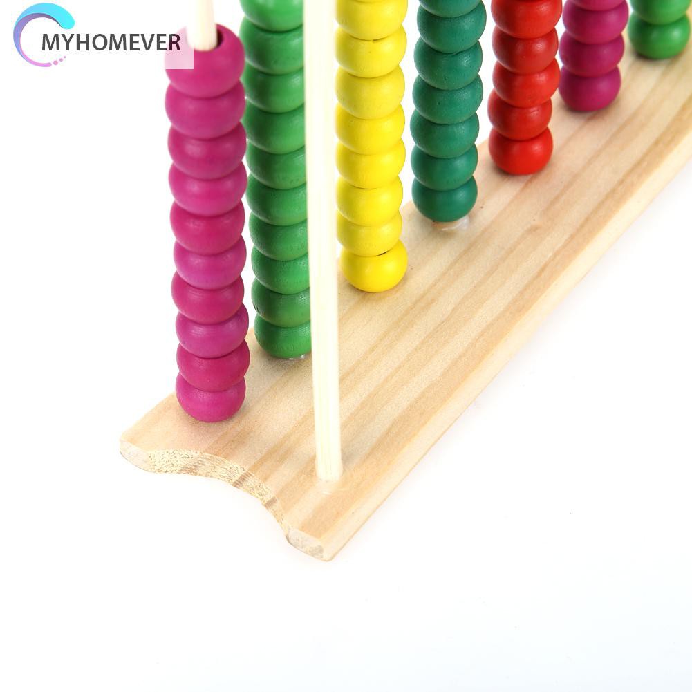 Pop It Fidget Đồ chơi Wooden Abacus Children Counting Number Maths LearningĐồ chơi(Bead Color Random)