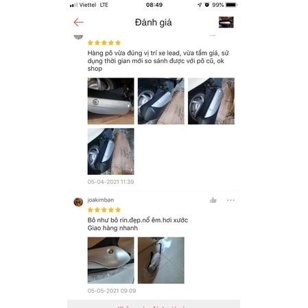 Pô lead 110 , ống xả lead /scr chính hãng , bô Honda lead