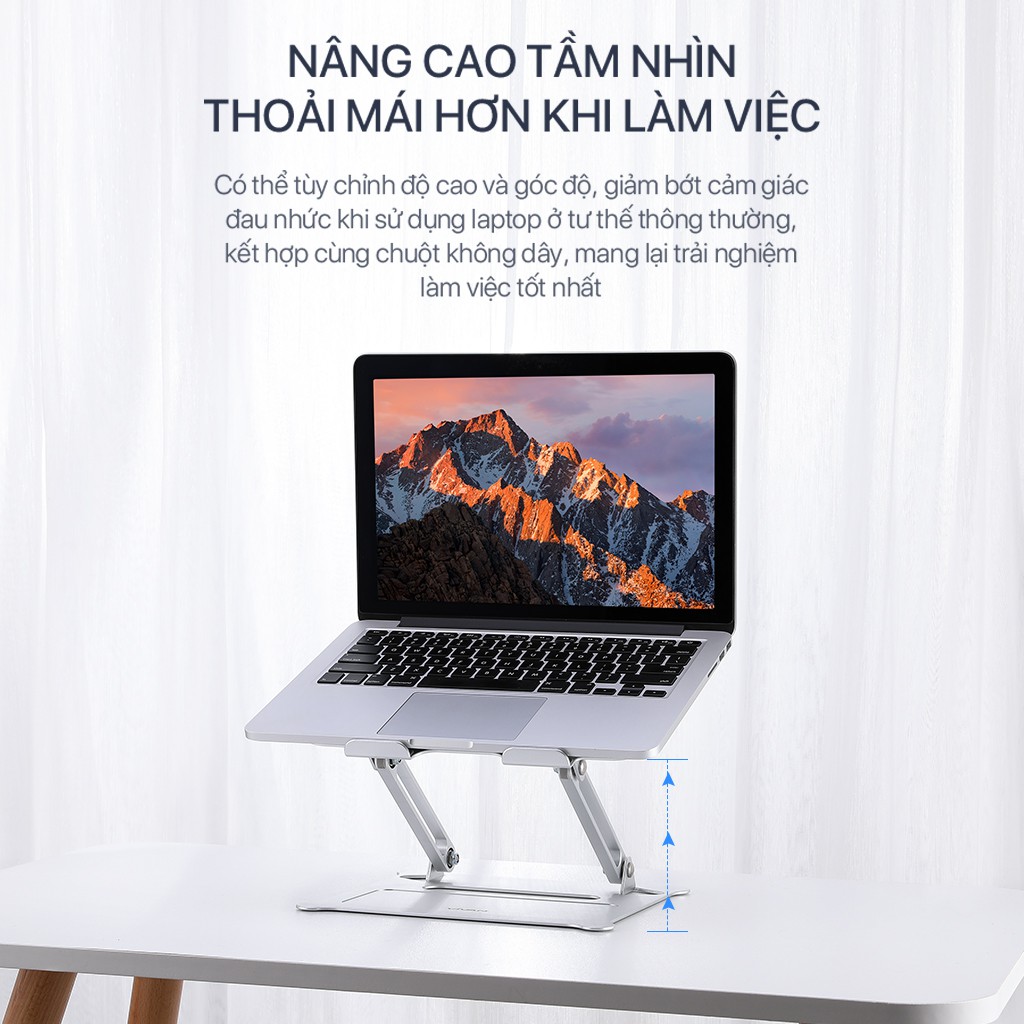 Giá Đỡ Laptop/Máy Tính Bảng VIVAN VLS01 Hợp Kim Nhôm Khe Tản Nhiệt Chỉnh Linh Hoạt