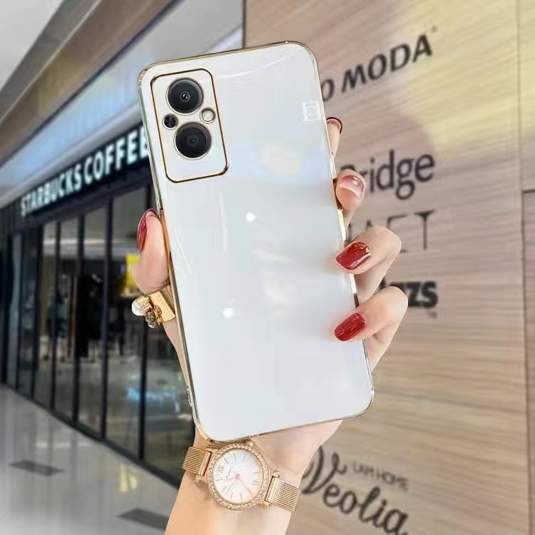 Vỏ OPPO Reno 8 4G Reno 8Z 5G Reno 8 5G Reno 8 Pro 5G A57 4G 2022 A76 A96 A16K A16e Cạnh thẳng 90 ° Mạ bảo vệ camera Vỏ điện thoại