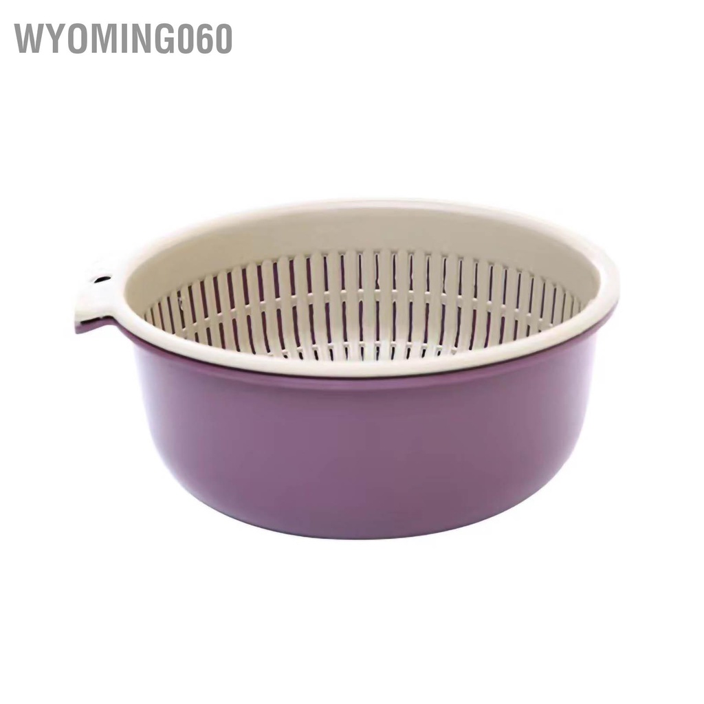 [Hàng Sẵn] Nhà bếp Colander PP An toàn hai lớp gạo Lưu trữ trái cây thoát nước giỏ để rửa rau【Wyoming060】